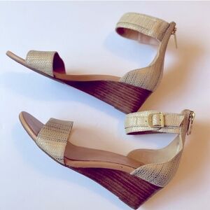 UGG Char Metallic Ankle Strap Wedge Sandals Women’s Size 9